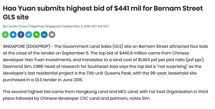 Hao-Yuan-submits-highest-bid-of-$441m-for-bernam-street
